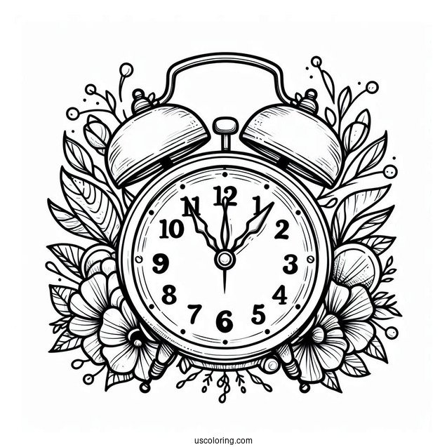 Alarm Clock With Bells Coloring Page