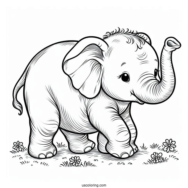 Baby Elephant Learning To Walk