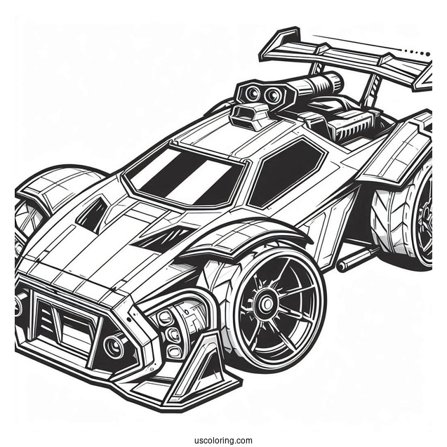 Rocket League Coloring Page Of Fennec Battle Car Outline