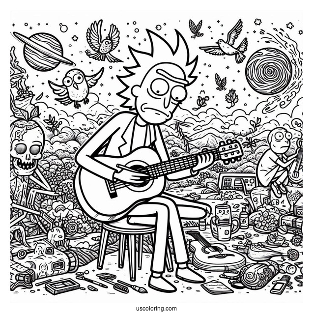 Detailed Rick And Morty Art To Color