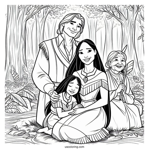 Pocahontas And John Smith With Grandmother Willow