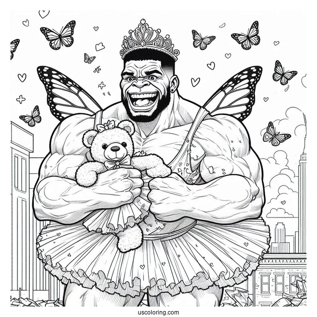 Hulk Coloring Page Smashing A Building For Kids