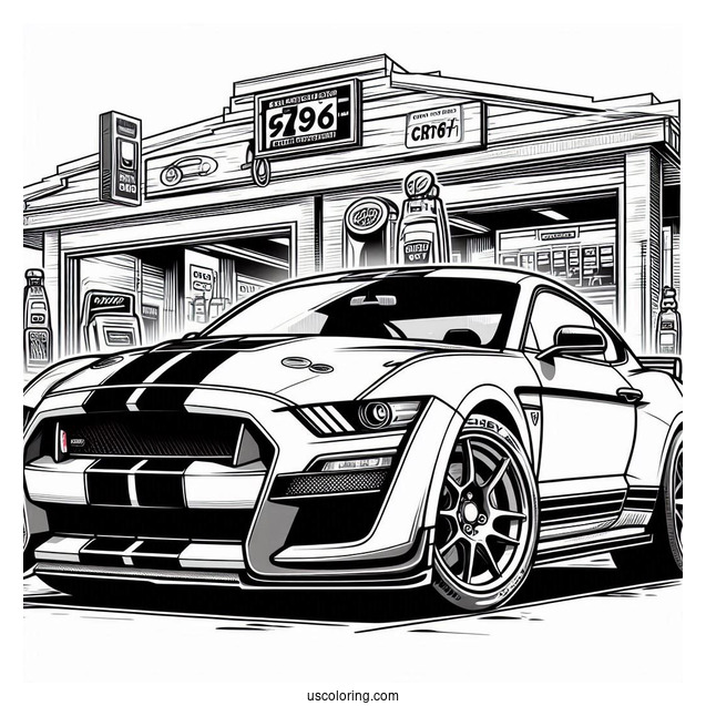 Shelby GT500 Car Coloring Page