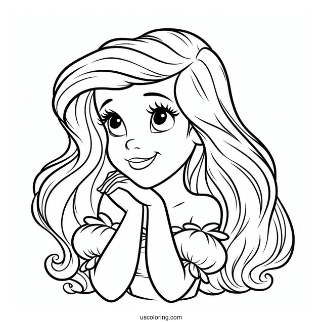 Simple Coloring Page Of Ariel For Preschoolers