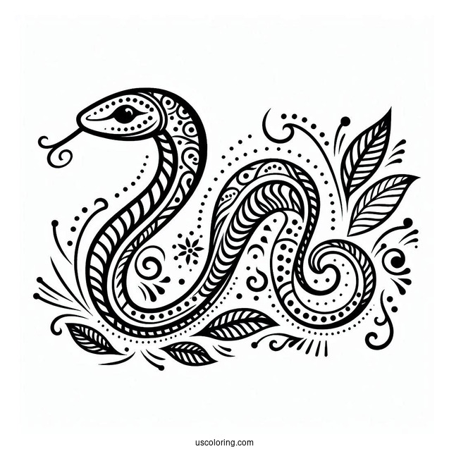 Simple Snake To Color For Kids