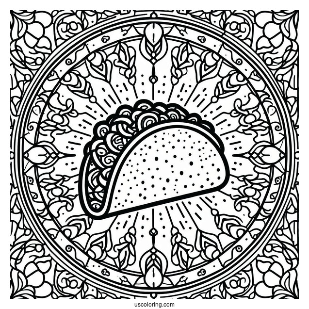 Taco In Front Of An Intricate Stained Glass