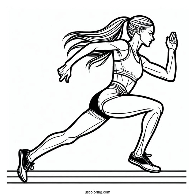 Olympics Coloring Page Of Track And Field Woman Runners