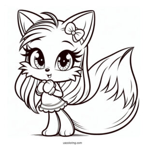 Zooey In Love With Tails Coloring Page