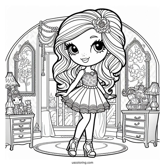 Polly Pocket Coloring Page Of Griselle Grande In The Living Room