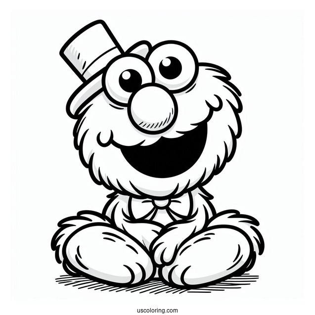 Smiling Elmo Coloring Picture For Preschoolers