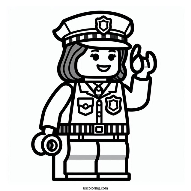 Lego Police Officer To Color