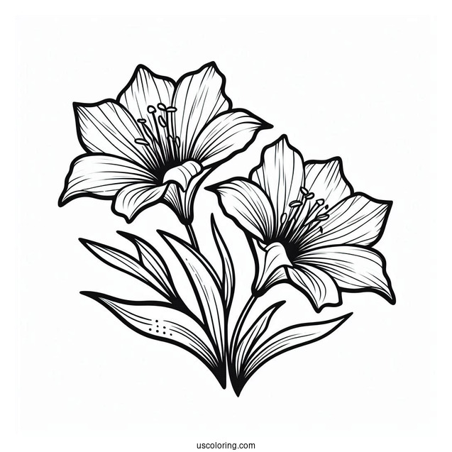 Flower Coloring Pages Of Mariposa Lilies Outline