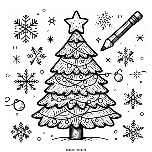 Christmas Tree Template Coloring Page