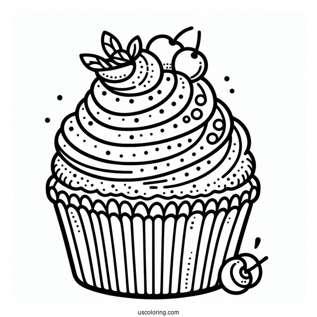 Cupcake Coloring Sheet