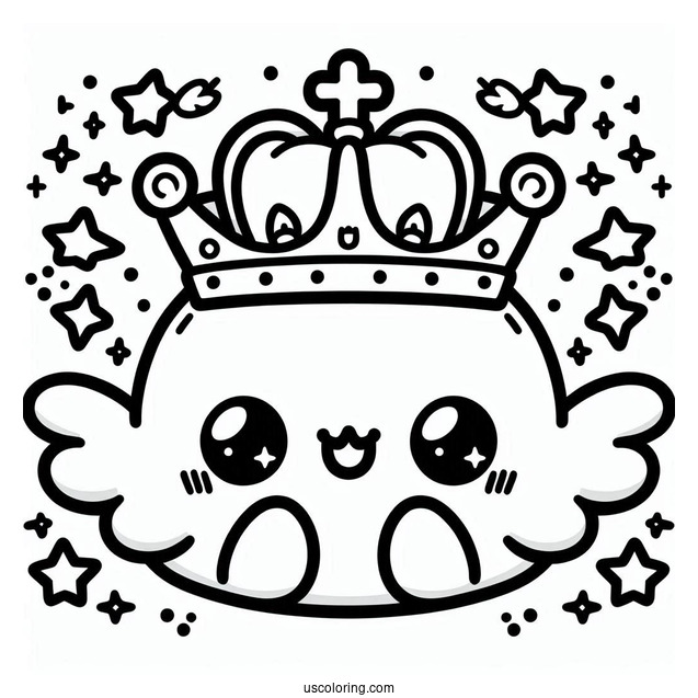 Kawaii Crown Coloring In