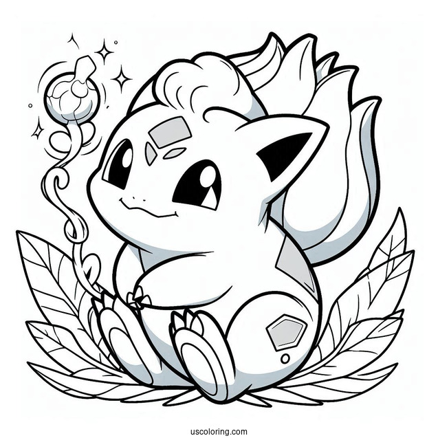 Bulbasaur Coloring Page In Battle Mode