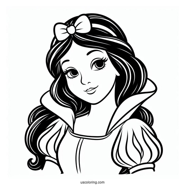 Easy Outline Of Snow White To Color For Kids