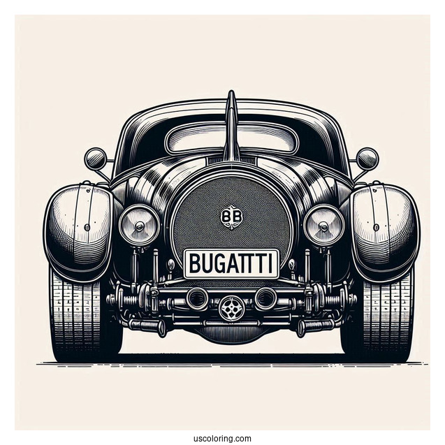 Back View Of Bugatti Coloring Page Centodieci
