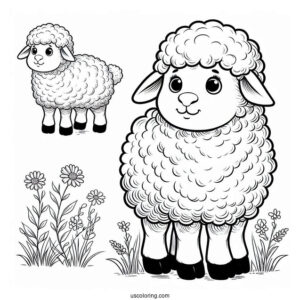 Big Fluffy Sheep Coloring Sheet