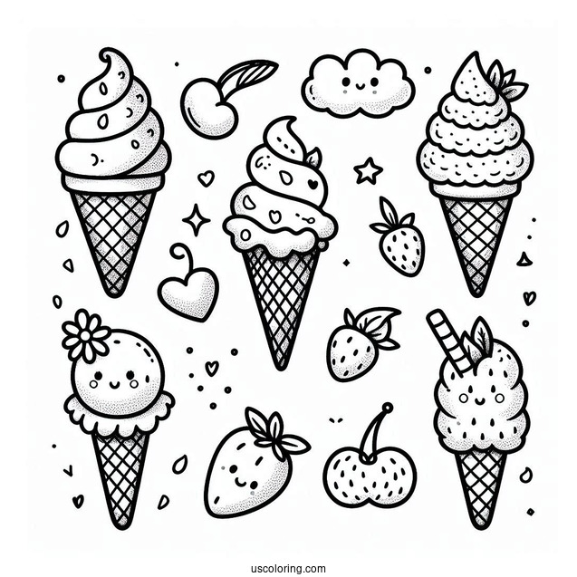 Coloring Page Of Ice Cream Cone