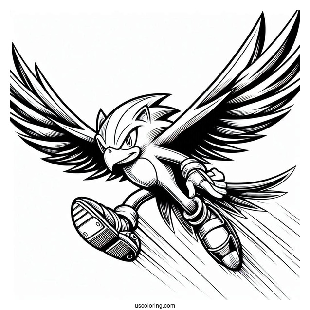 Detailed Jet The Hawk Coloring Page