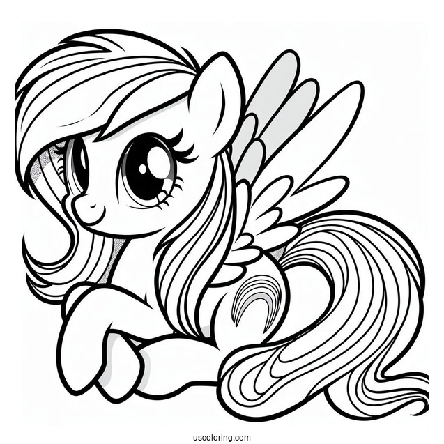 Cartoon Rainbow Dash Coloring In