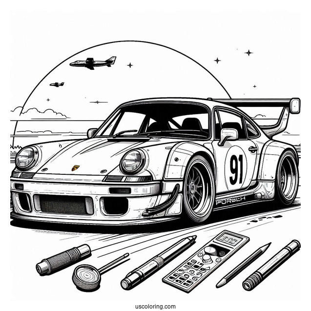 Speedhunter Porsche Coloring Page