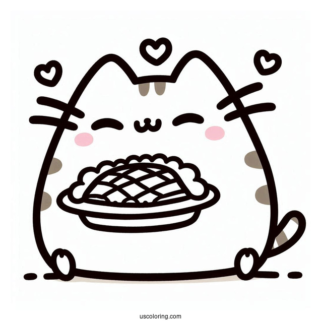 Happy Pusheen Eating Some Pie