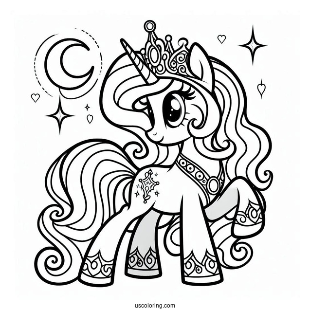 Princess Celestia Coloring In For Preschoolers