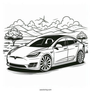 Coloring Page Of Tesla Model Y