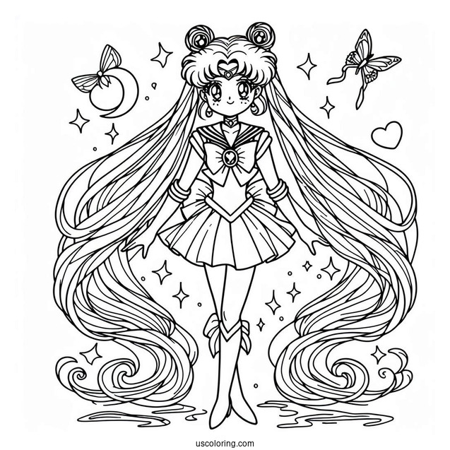 Easy Sailor Guardians Coloring Sheet