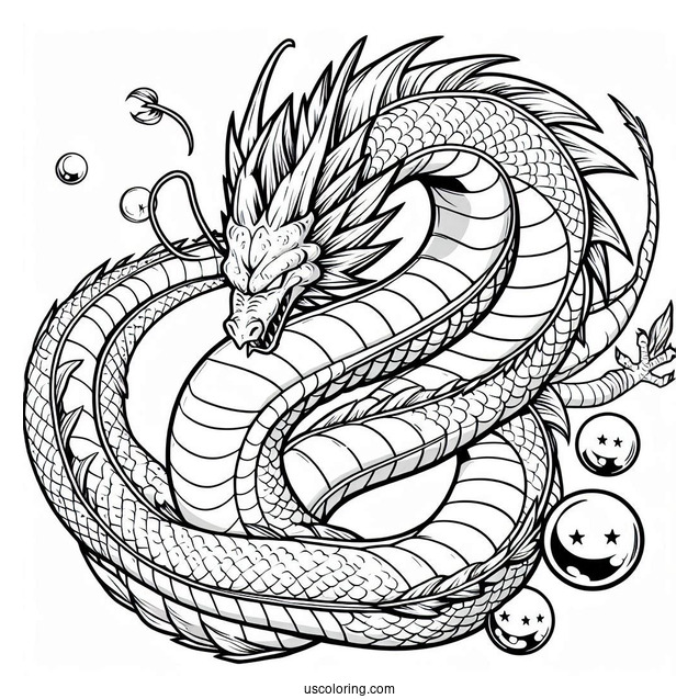 Shenron Dragon Over Capsule Corp Dragon Ball Z Coloring Page