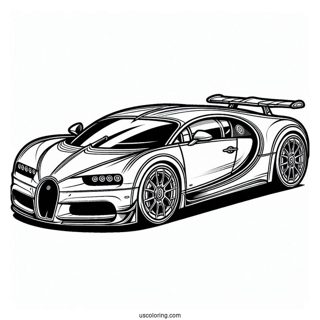 Easy Bugatti Coloring Page Centodieci Outline For Kids