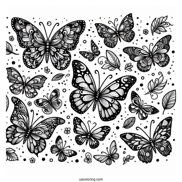 Dozens Of Butterflies Fluttering Around