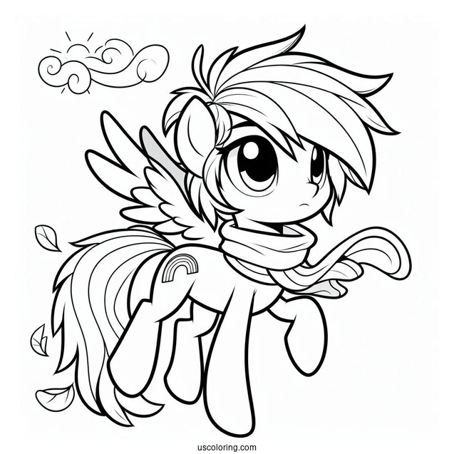 Rainbow Dash Coloring Page With Human Boy Version