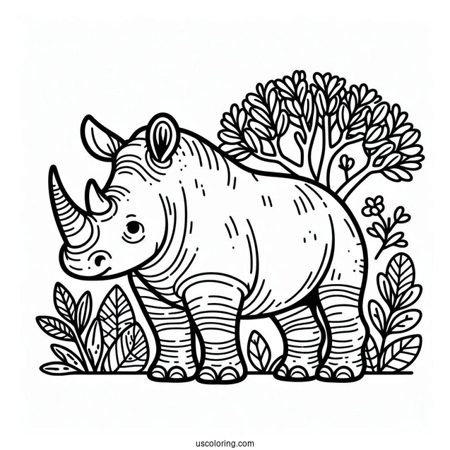 Woolly Rhino Coloring Sheet