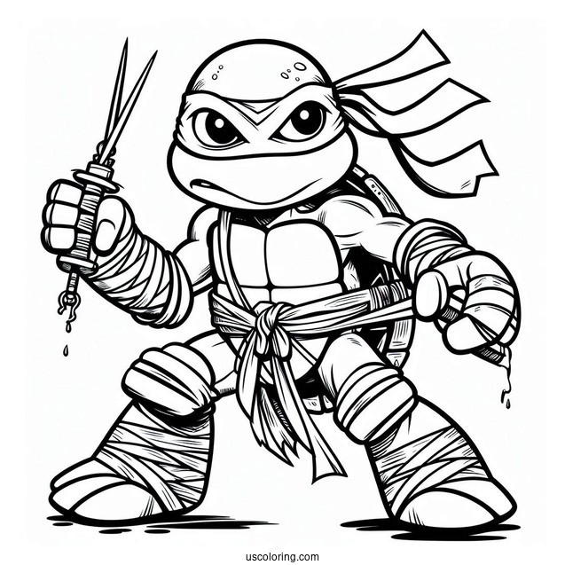 Ninja Turtles Coloring Page Of Young Leonardo