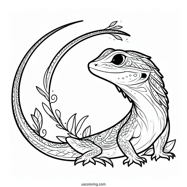 Draco Flyzard Lizard Coloring Page