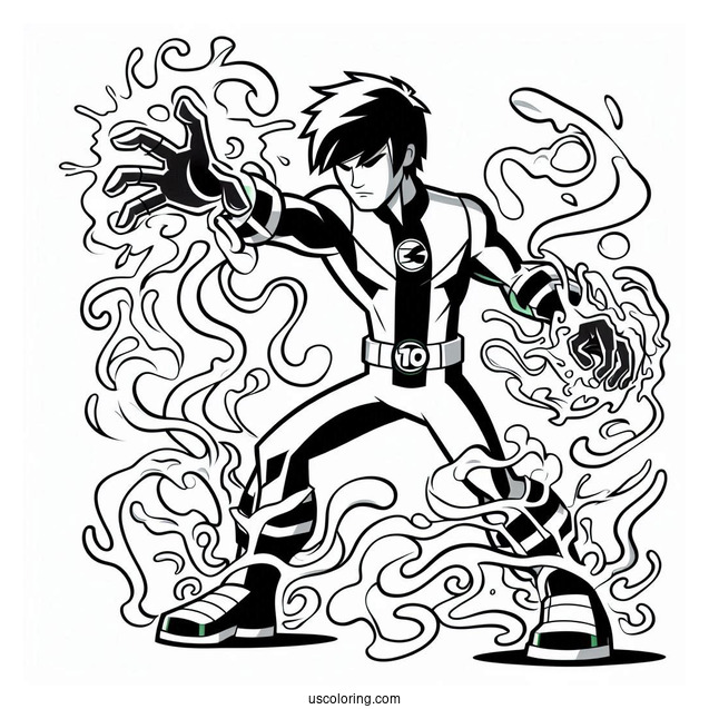 Ben 10 Coloring Page Of Grey Matter For Kids