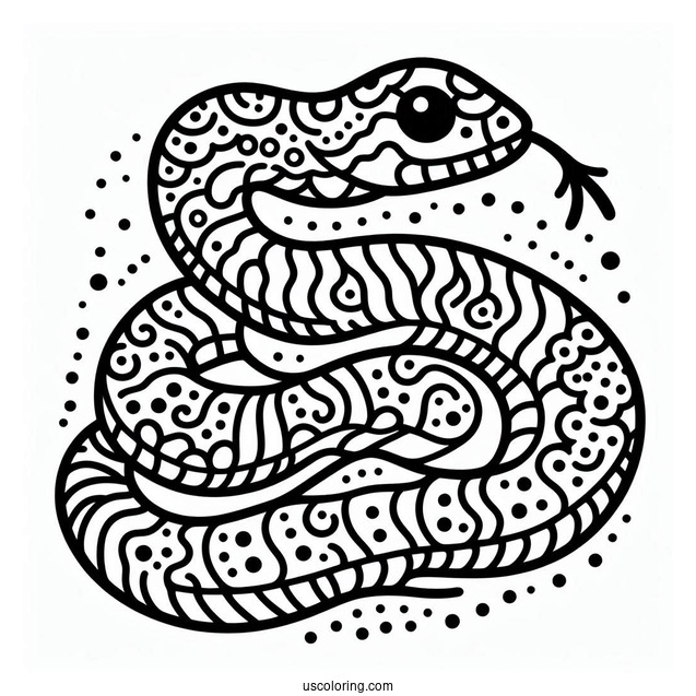 Simple Rattle Snake To Color