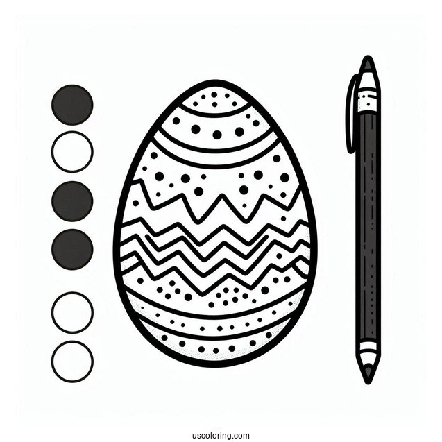 Chevron And Polka Dots Easter Egg Coloring Sheet For Preschoolers