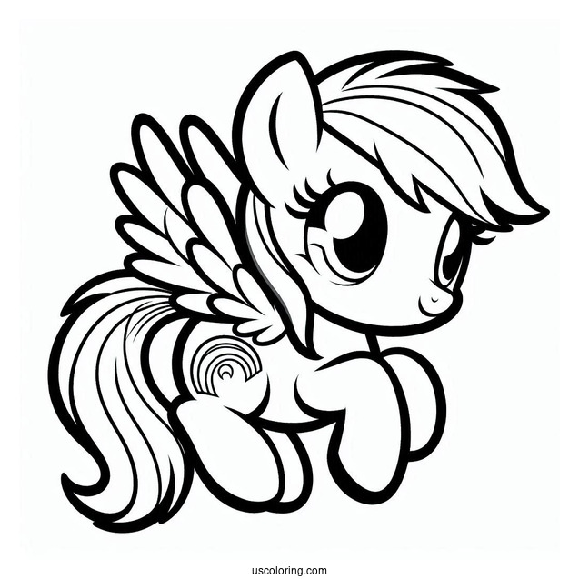 Baby Rainbow Dash Coloring Page For Preschoolers