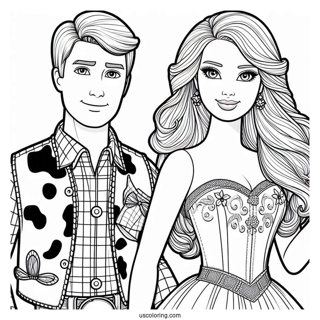 Barbie And Ken From Toy Story To Color