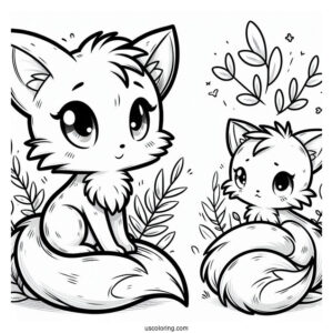 Curious Tails Coloring Page