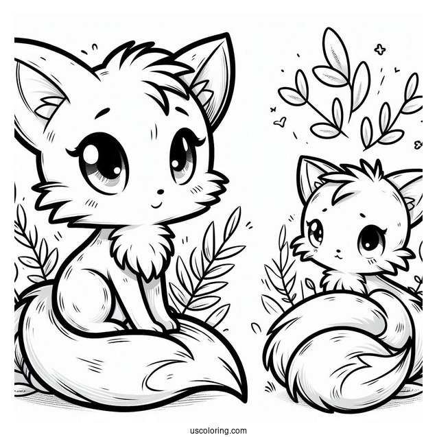 Curious Tails Coloring Page