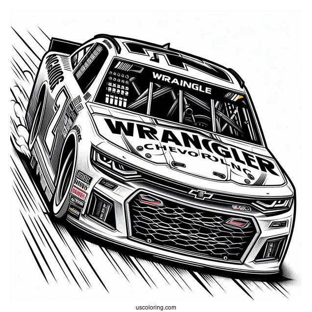 NASCAR Coloring Page Wrangler Chevrolet Racing