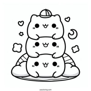Sumikko Gurashi Coloring Page Of Friends On Top Of Each Other