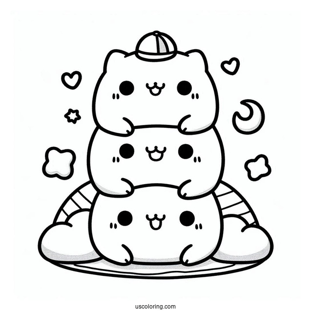 Sumikko Gurashi Coloring Page Of Friends On Top Of Each Other