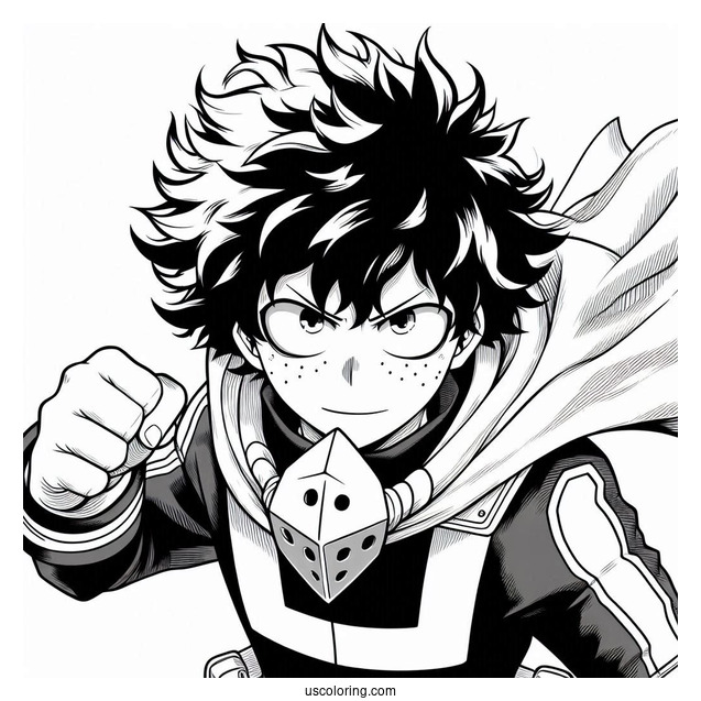 My Hero Academia Coloring Page Of Izuku Midoriya For Kids
