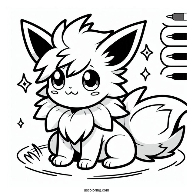 Chibi Jolteon Coloring Page For Kids
